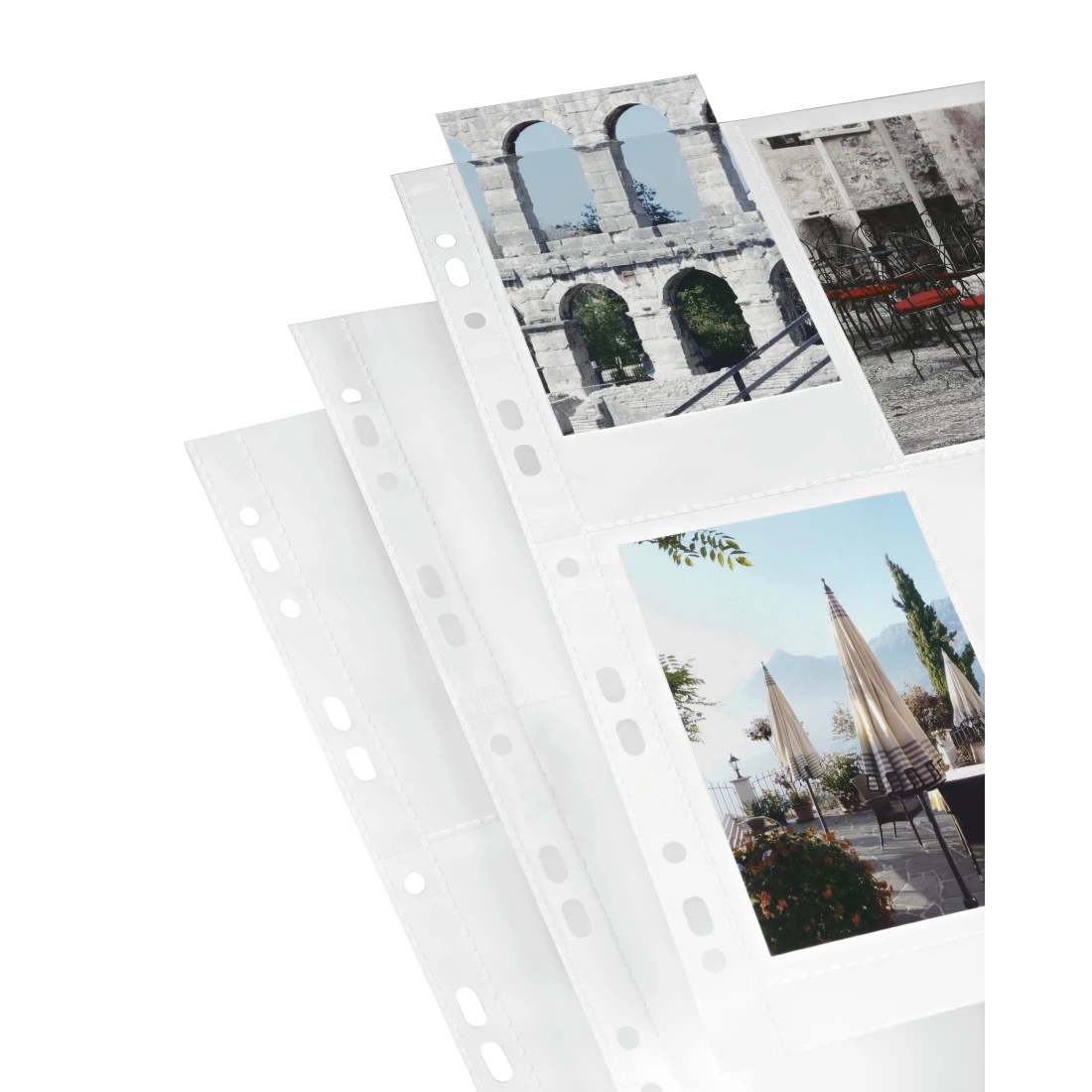 Foto-Hüllen, DIN A4, für 8 Fotos im Format 10x15 cm, Weiß, 10 Stück