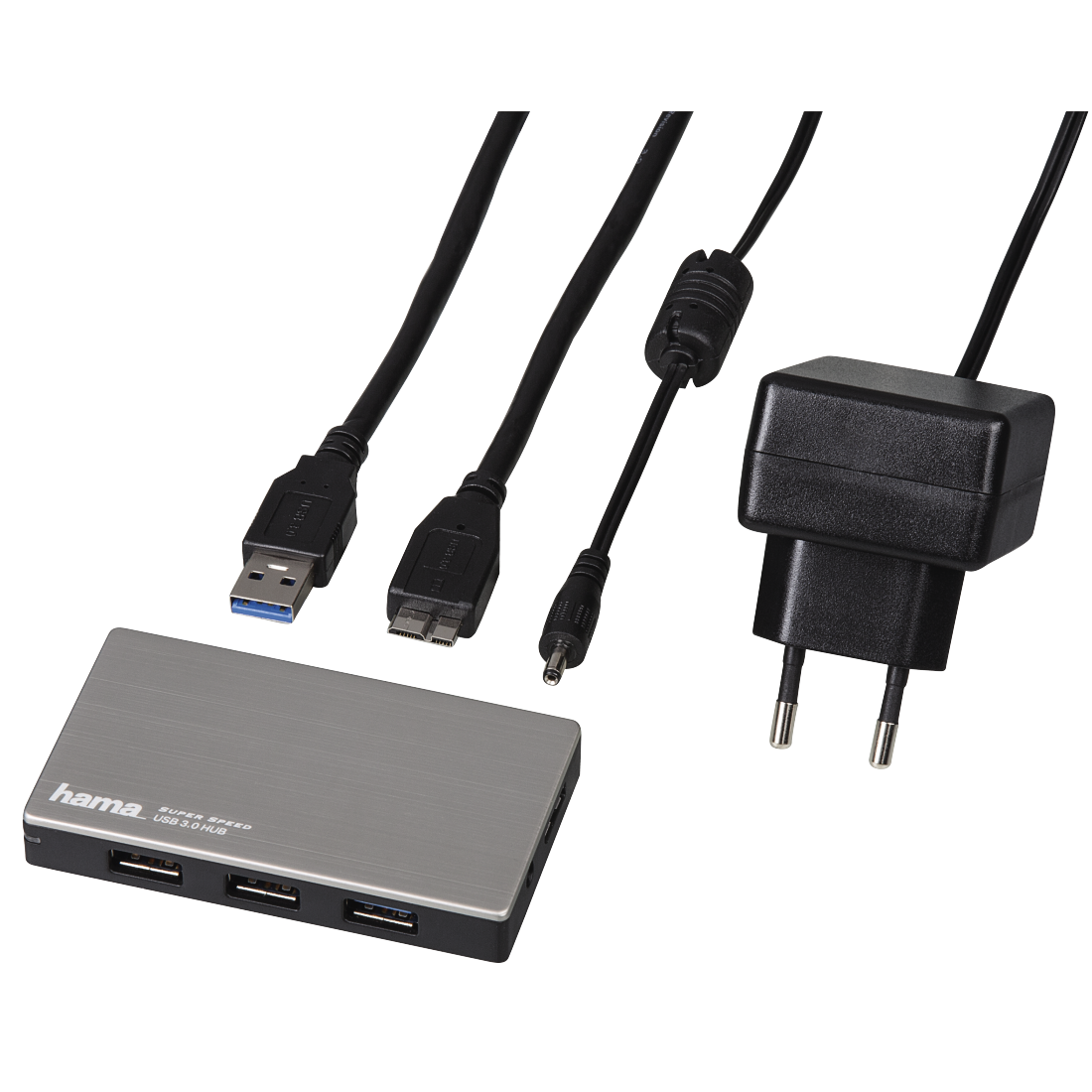 00054544 Hama USB-3.0-Hub 1:4, mit Ladefunktion und Netzteil | hama.at