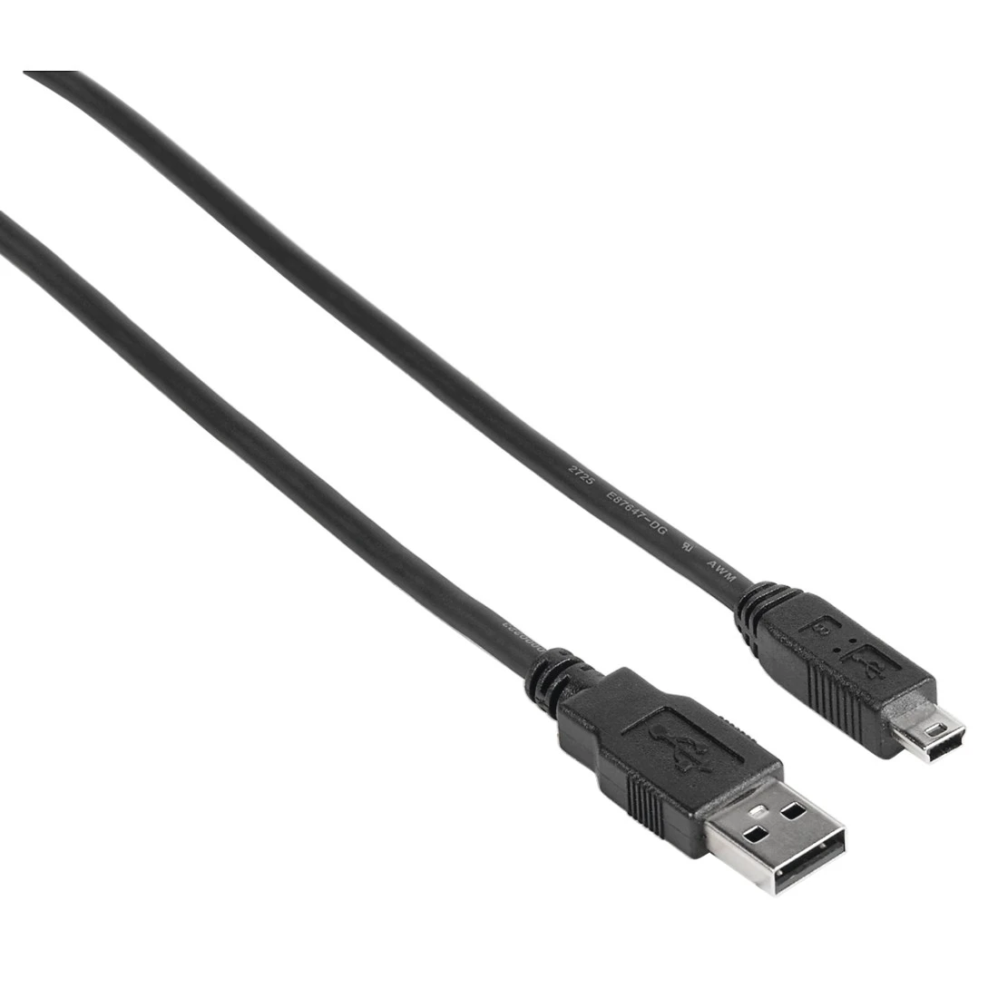 USB-2.0-Anschlusskabel, A-Stecker - Mini-B-St. (B5 Pin), 1,8 m, Schwarz |  Hama
