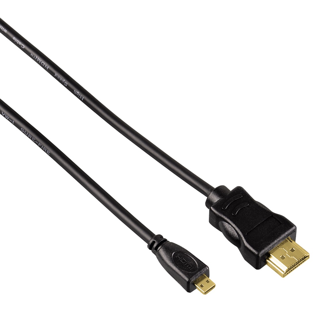 High Speed HDMI™-Kabel, St. Typ A - St. Typ D (Micro), Ethernet, 0,5 m |  Hama