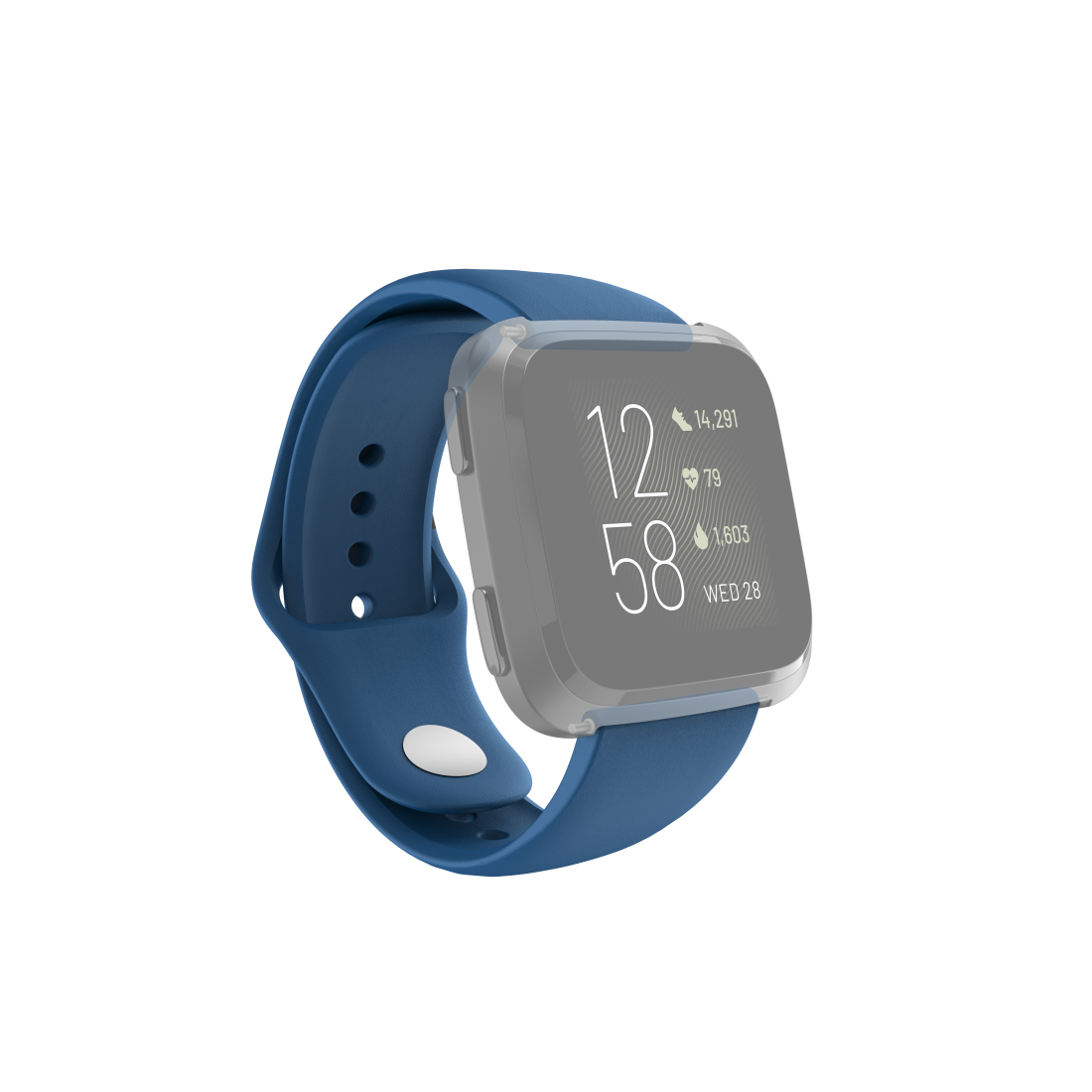 Hama Armband für Fitbit Versa 2/Versa (Lite), Silikonarmband zum Tauschen,  Blau