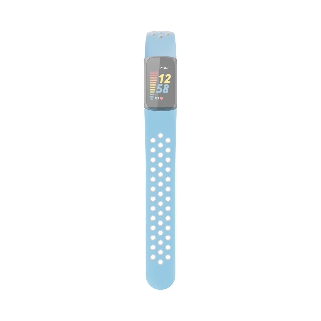 Sportarmband für Fitbit Charge 5, Hama Uhrenarmband, H.blau/Grau atmungsaktives 