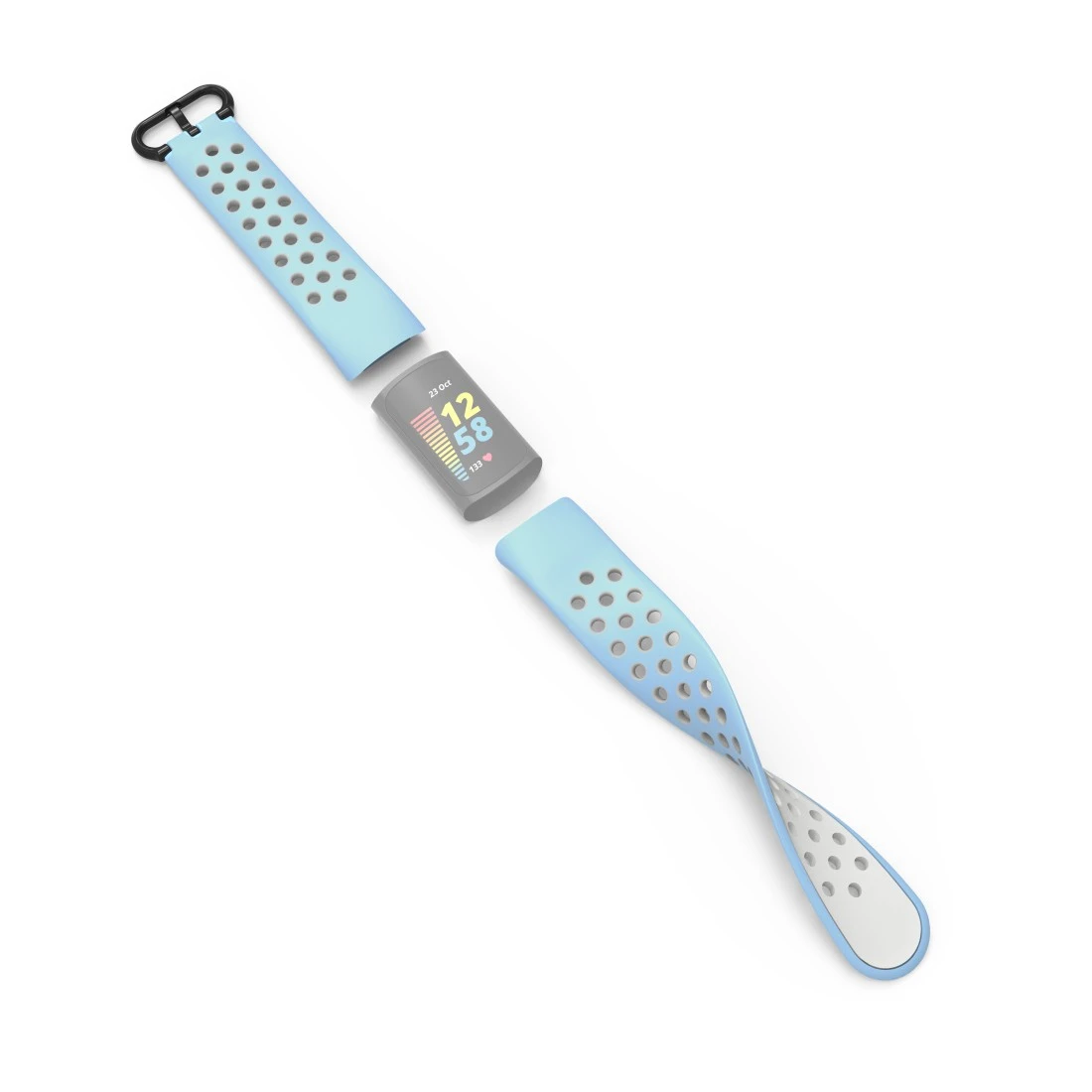 | Hama Uhrenarmband, Charge für Fitbit 5, H.blau/Grau atmungsaktives Sportarmband
