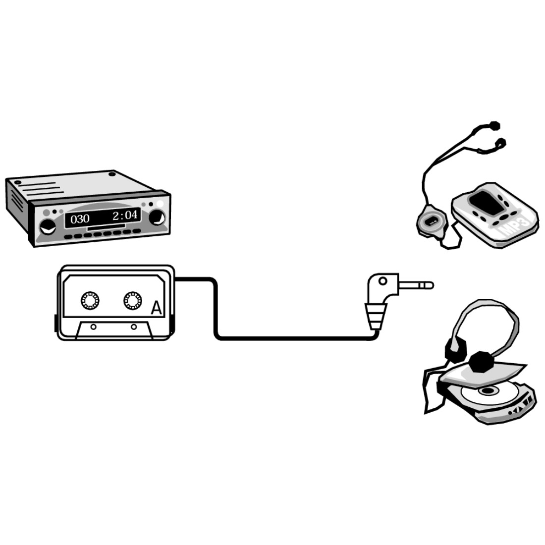 Preisvergleich für HAMA MP3-/CD-Kassetten Adapter, GTIN/EAN: 4007249892928,  in der Farbe Schwarz