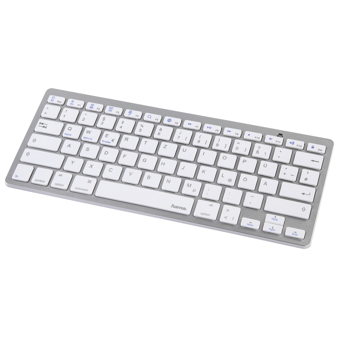 Bluetooth®-Tastatur "KEY4ALL X510", Silber/Weiß | Hama