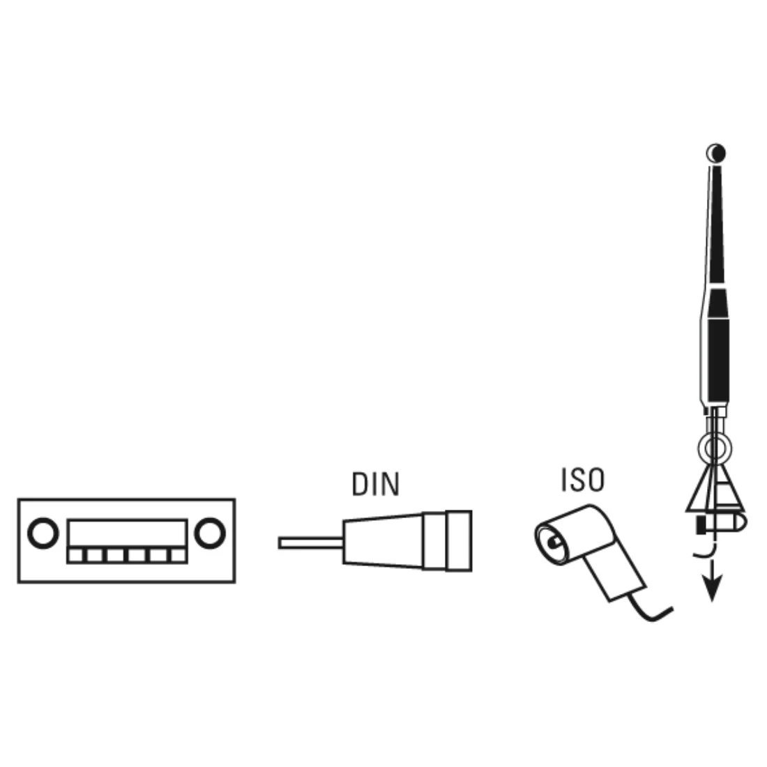 5x DIN > ISO Antenne Adapter Kupplung Stecker Antennenadapter Auto Radio  KFZ 