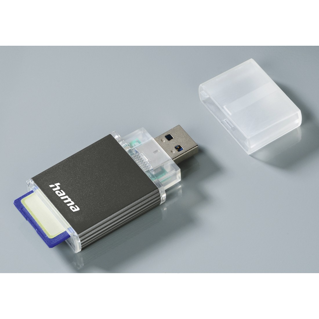 USB-3.0-UHS-II-Kartenleser, SD, Alu, Anthrazit | Hama