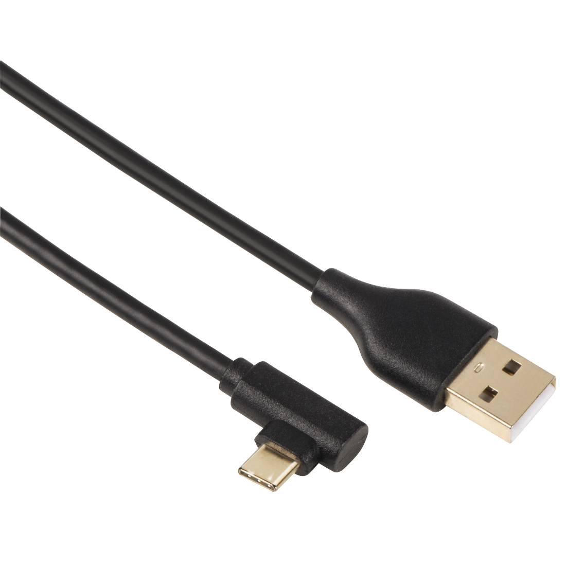 USB-C-2.0-Kabel, 90° Winkelstecker, vergoldet, verdrehsicher, 1,00 m | Hama