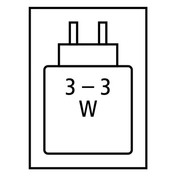 Benötigte Höchstleistung Netzteil: 3.0 W / Benötigte Mindestleistung Netzteil: 3.0 W / USB PD: Nein 