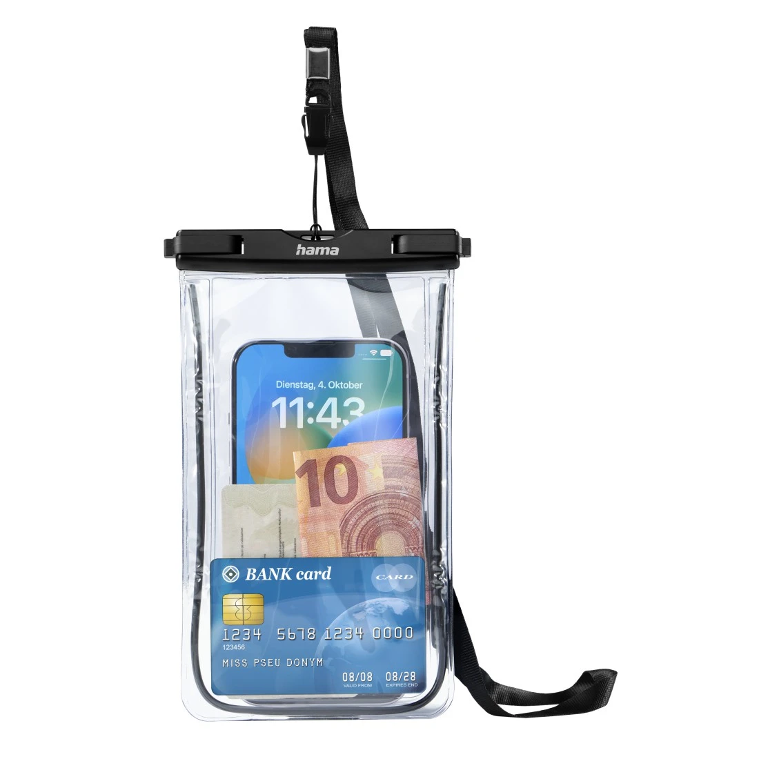 Wasserdichte Handyhülle "Finest Sports" für Smartphones, Größe XXL, Schwarz  | Hama