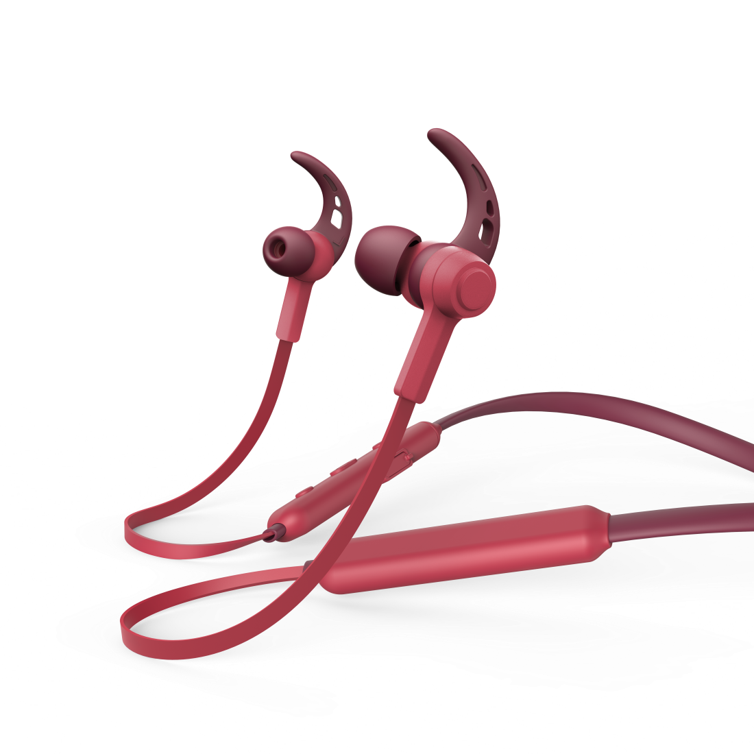 Hama Neckband Bluetooth Headphones In Ear Micro Ear Hook Red Hama At