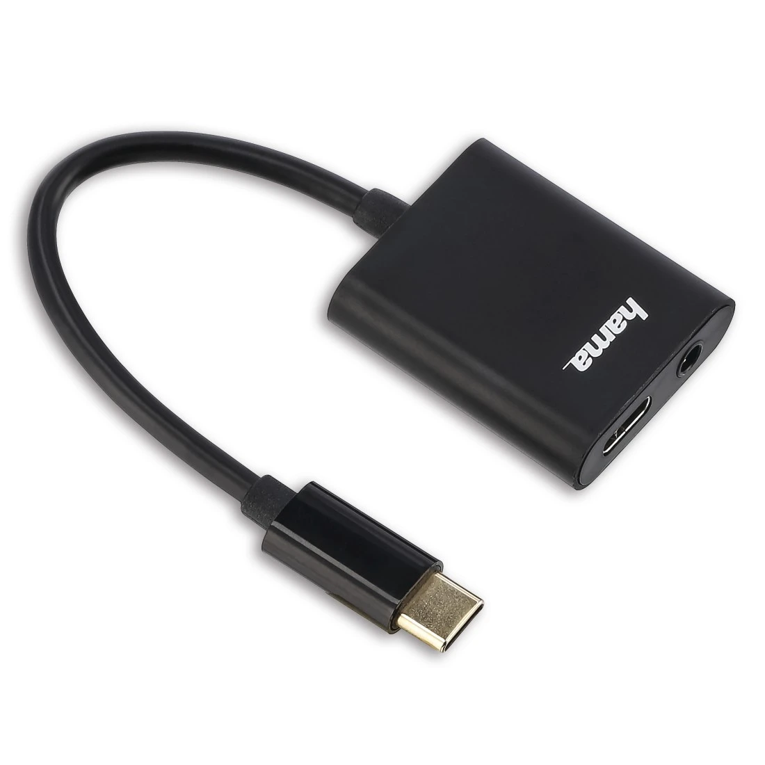 2in1-USB-C-Audio-und Ladeadapter, Adapter für 3,5-mm-Audio-Klinke, Schwarz  | Hama