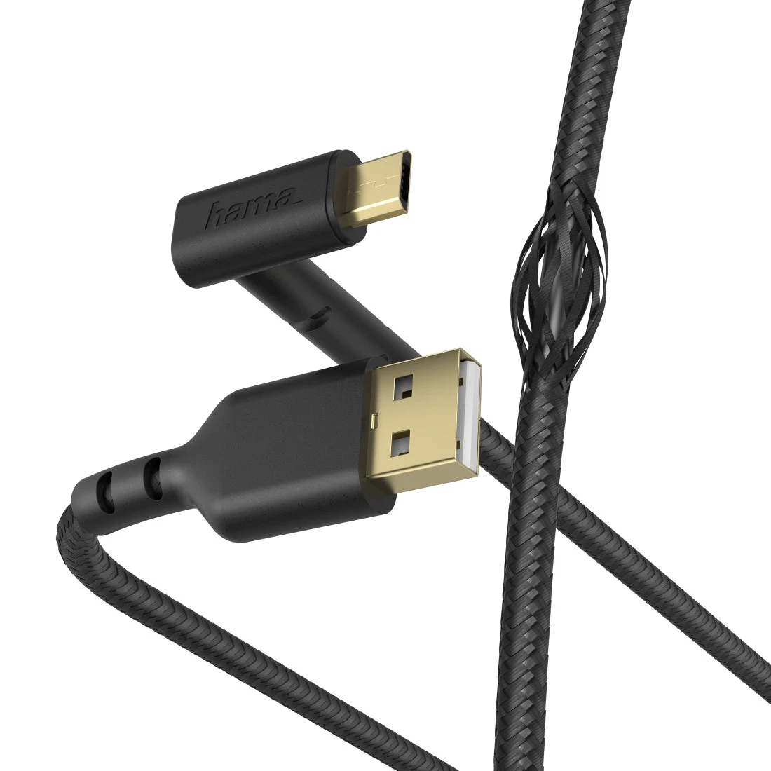 Lade-/Datenkabel "Stand", USB-A - Micro-USB, 1,5 m, Schwarz | Hama