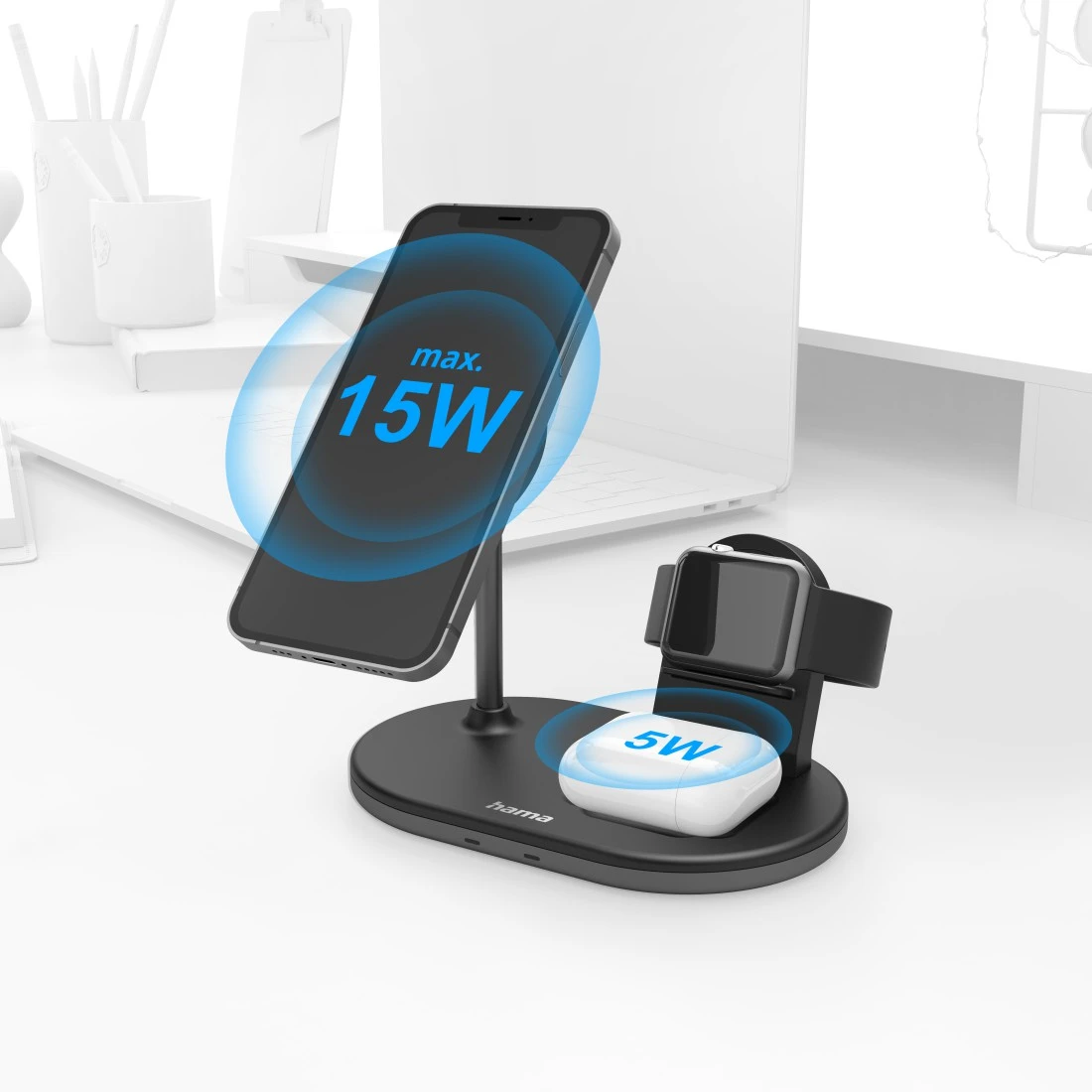 Kabellose Ladestation "MagCharge Multi" für Apple iPhone, AirPods und Watch  | Hama