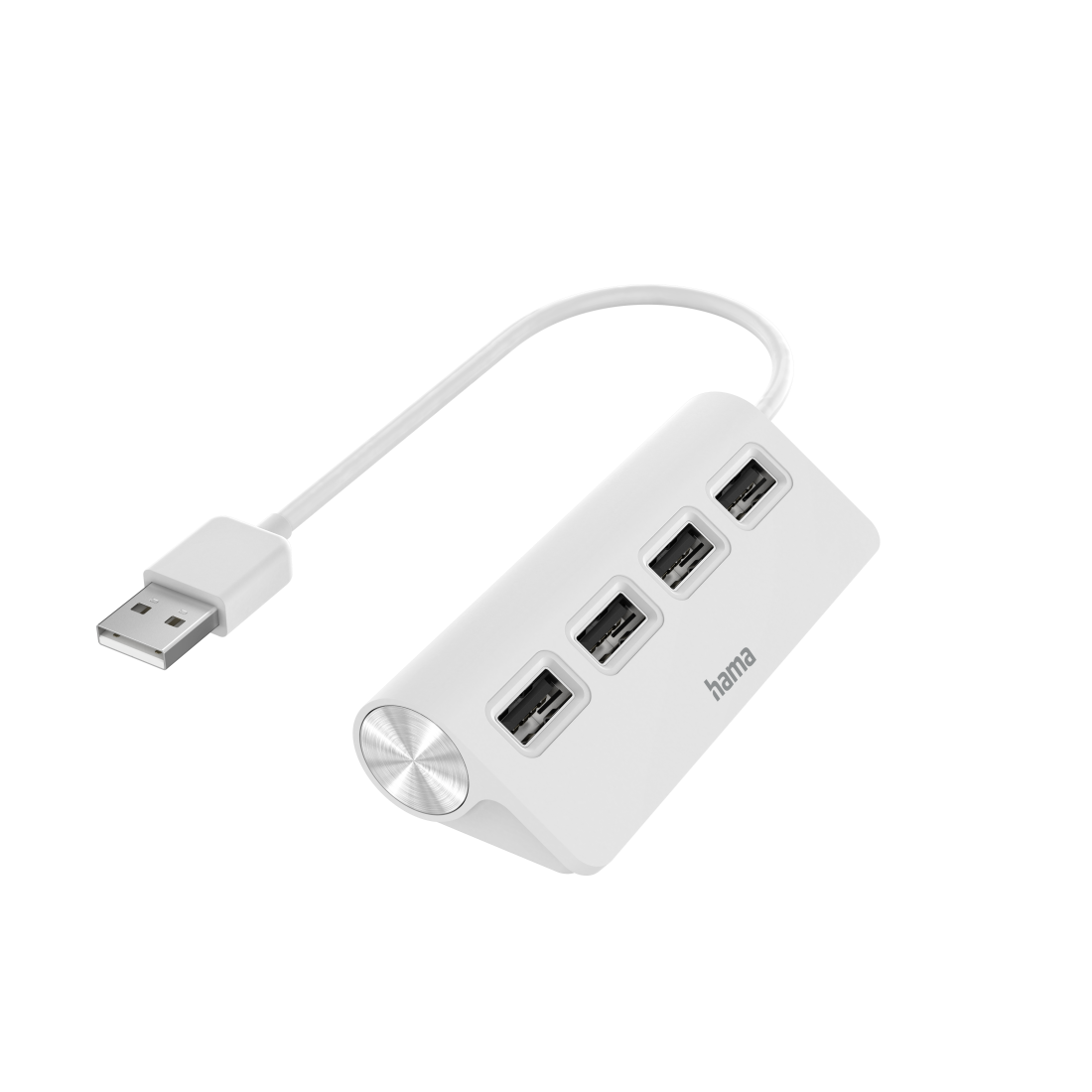 USB-Hub, 4 Ports, USB 2.0, 480 Mbit/s, Weiß | Hama