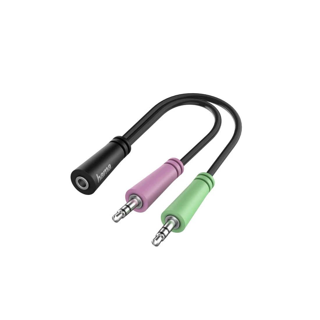 Audio-Adapter, 2x 3pol. 3,5-mm-Klinke-Stecker - 4pol. 3,5-mm-Klinke-Headset  | Hama