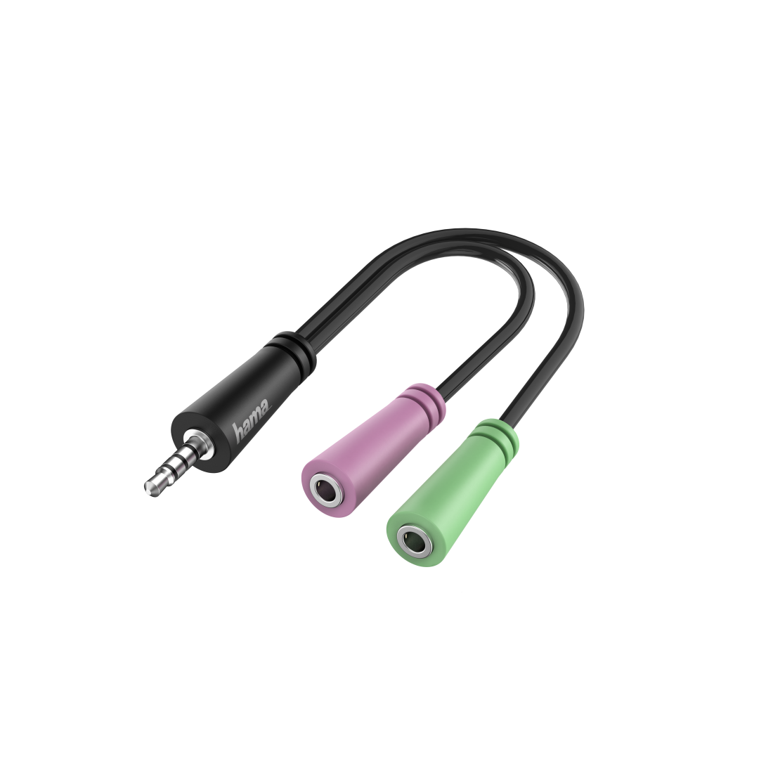 Audio-Adapter, 4pol. 3,5-mm-Klinke-Stecker - 2x 3pol. 3,5-mm-Klinke-Headset  | Hama