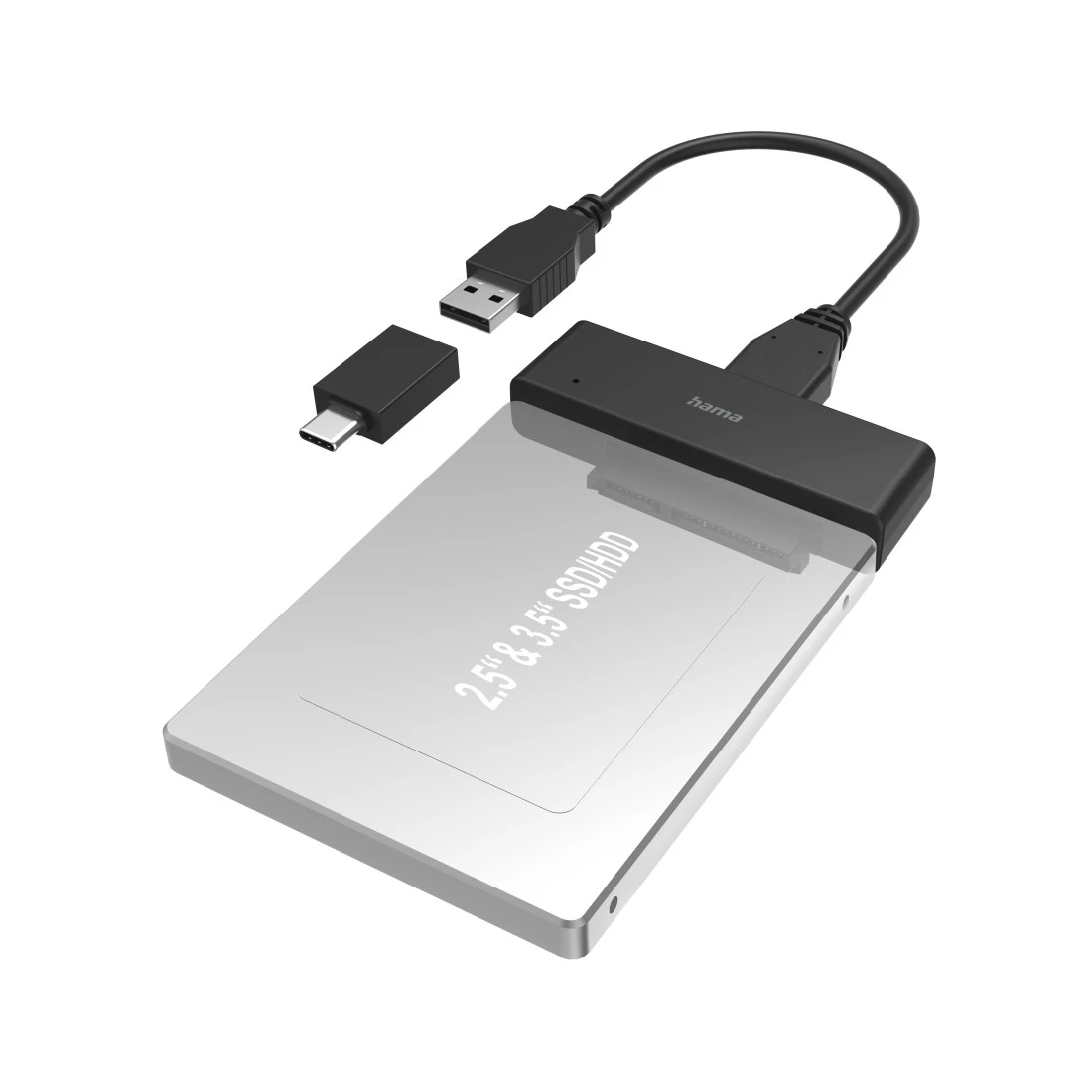 USB-Festplattenadapter für 2,5" und 3,5" SSD- und HDD-Festplatten | Hama