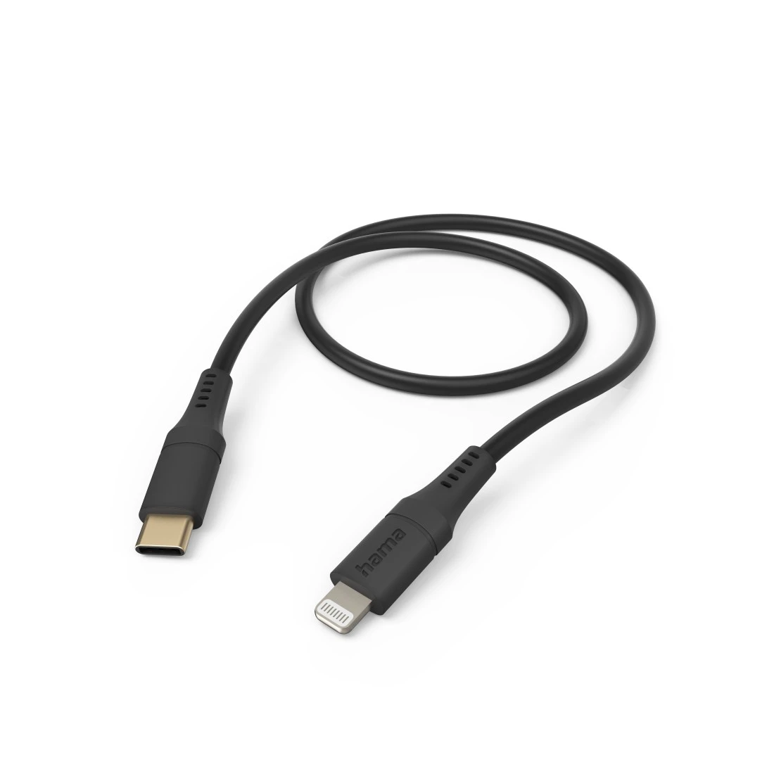 Ladekabel "Flexible", USB-C - Lightning, 1,5 m, Silikon, Schwarz | Hama
