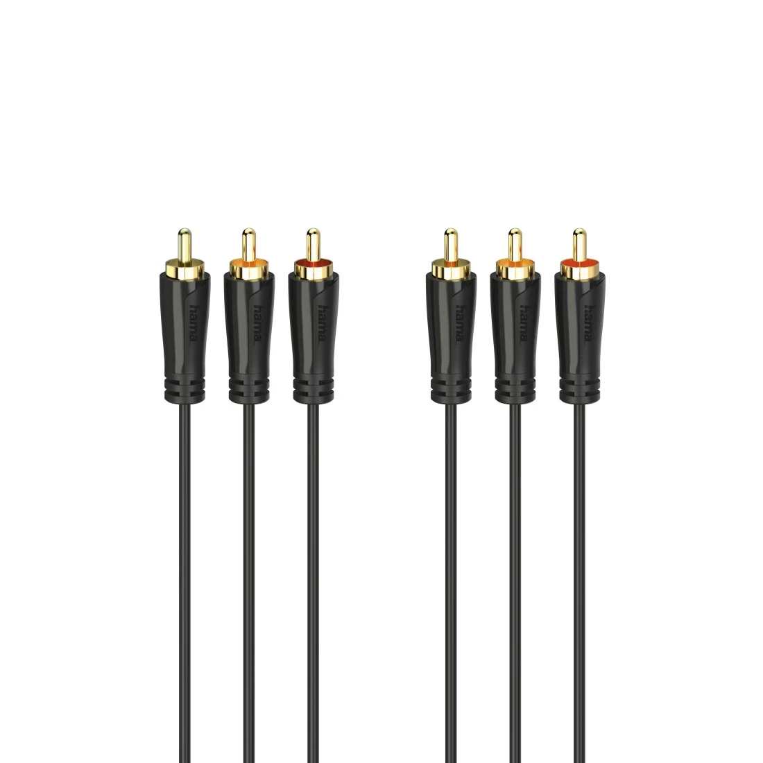 Audio-/Video-Kabel, 3 Cinch-Stecker - 3 Cinch-Stecker, vergoldet, 1,5 m |  Hama
