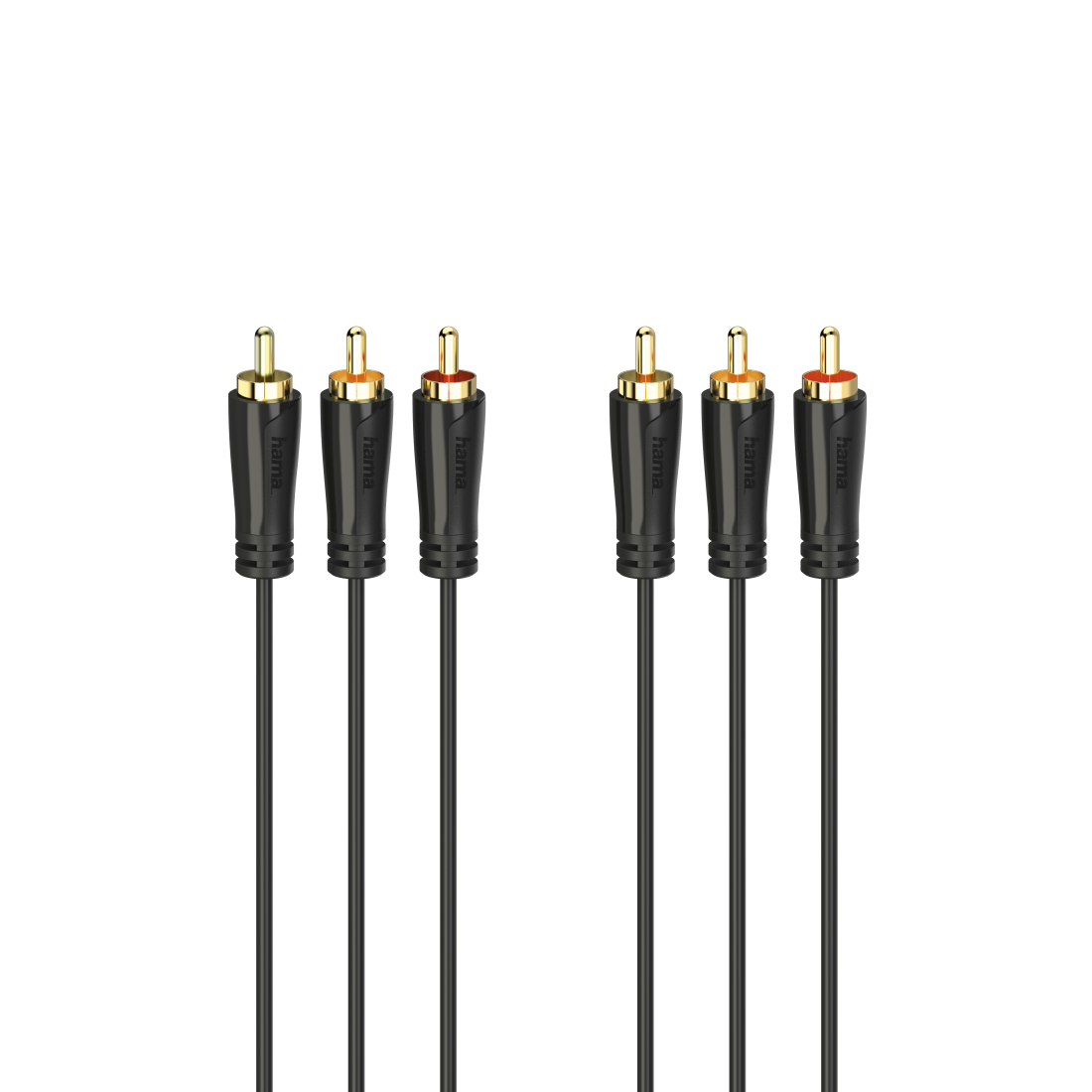 Audio-/Video-Kabel, 3 Cinch-Stecker - 3 Cinch-Stecker, vergoldet, 3,0 m |  Hama