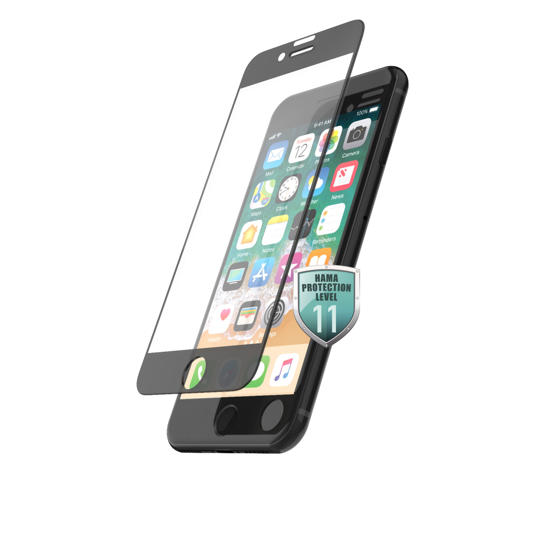 3D-Full-Screen-Schutzglas für iPhone 7/8/SE 2020/SE 2022, Schwarz | Hama