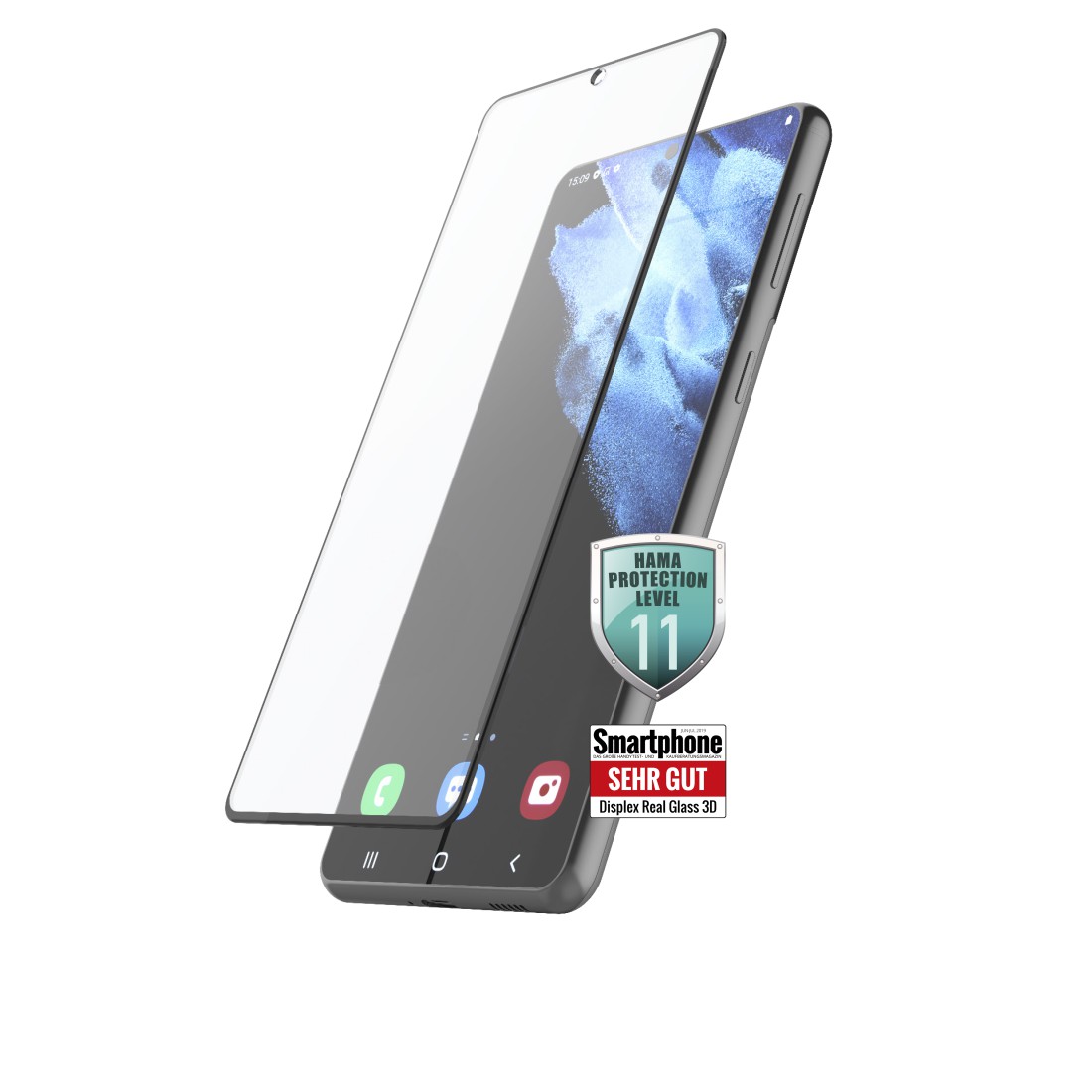 3D-Full-Screen-Schutzglas für Samsung Galaxy S21 (5G), Schwarz | Hama