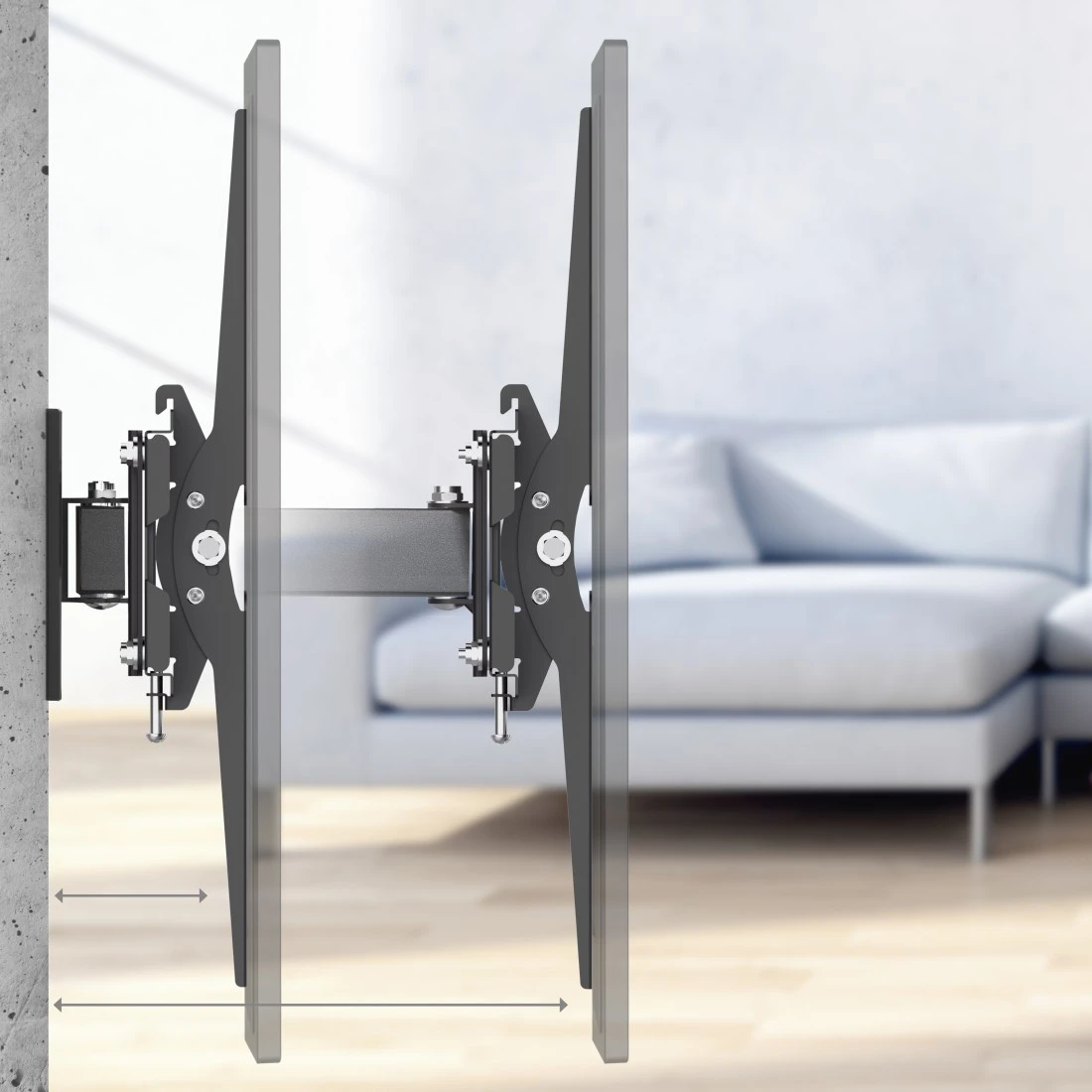 Tv Wandhalterung 65 Zoll 180 Grad Schwenkbar TV-Wandhalterung, schwenkbar, neigbar, ausziehbar, 165 cm (65") bis 30