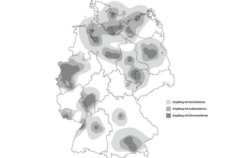 DVB-T-Empfang in Deutschland.