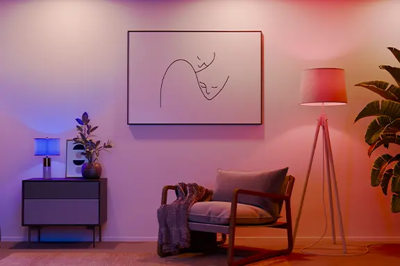 Stimmungsvolle Beleuchtung im Wohnraum.