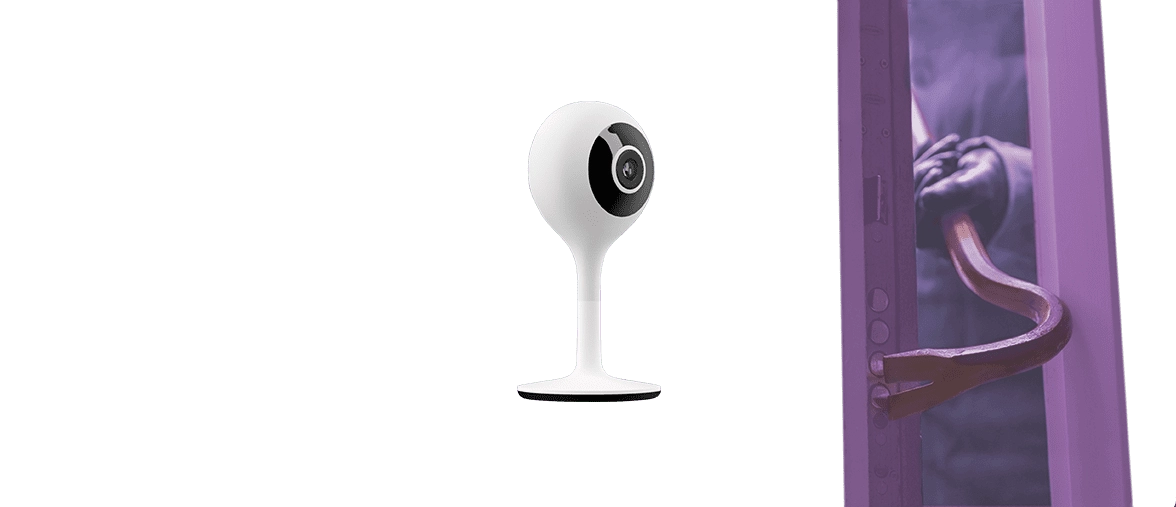WLAN-Kamera und Bild eines Einbruchs