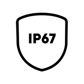 Das Icon zeigt, dass die Outdoor Musikbox IP67 zertifiziert ist.